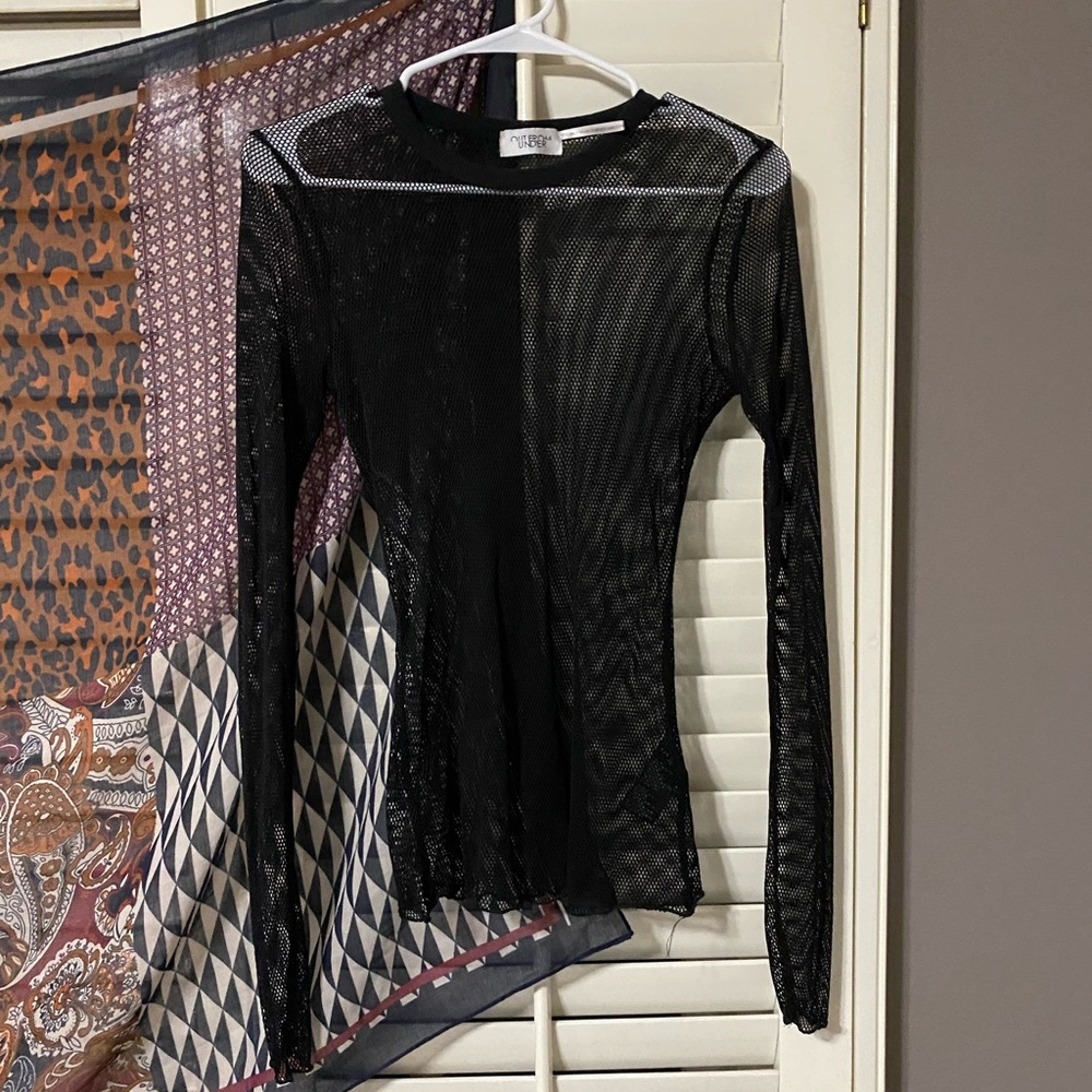 UO mesh black long sleeve